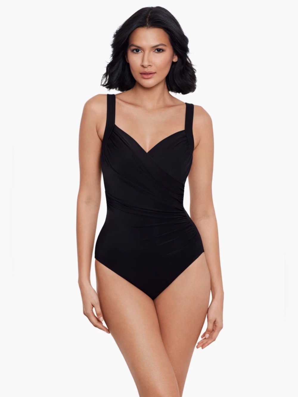 Miraclesuit Sanibel One Piece Swimsuit Black 16 ? Shaping Slimming MSRP $156